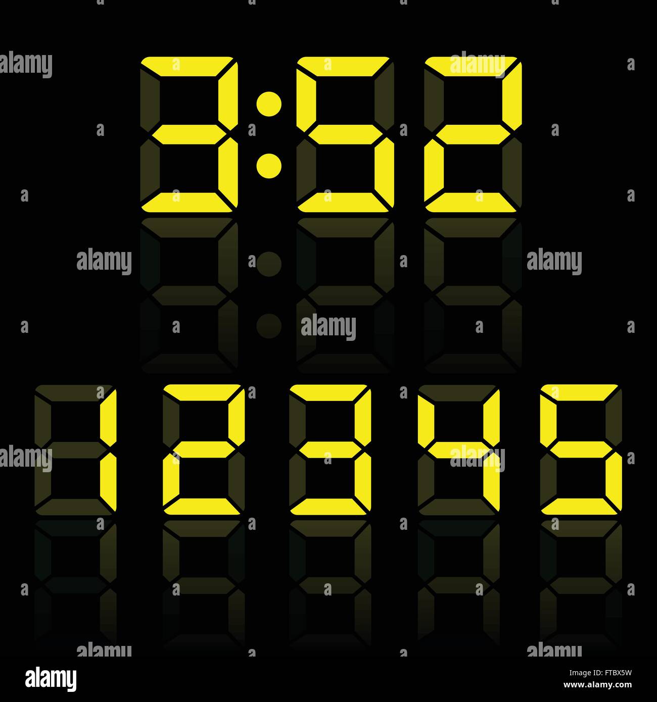 Yellow clock digits illustration Stock Vector Image & Art Alamy