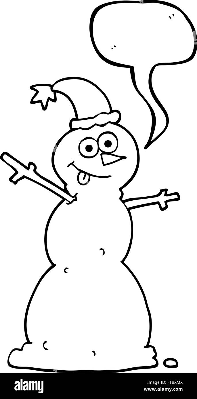 freehand drawn speech bubble cartoon snowman Stock Vector Image & Art ...