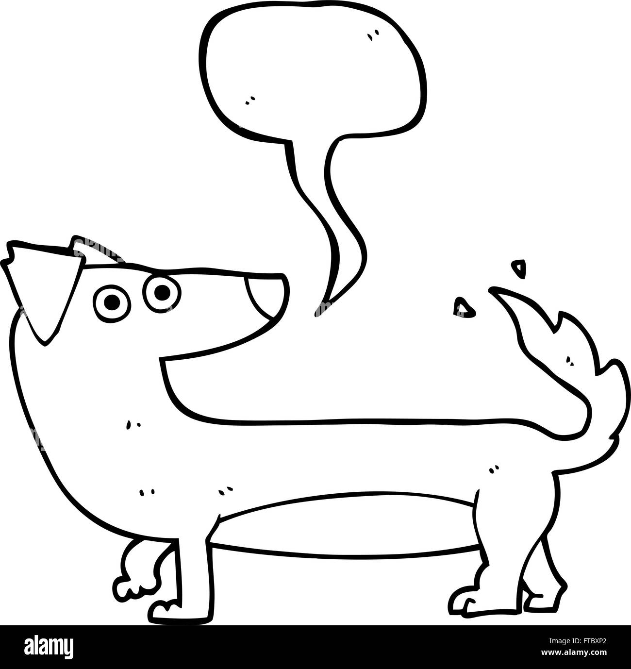 freehand drawn speech bubble cartoon dog Stock Vector