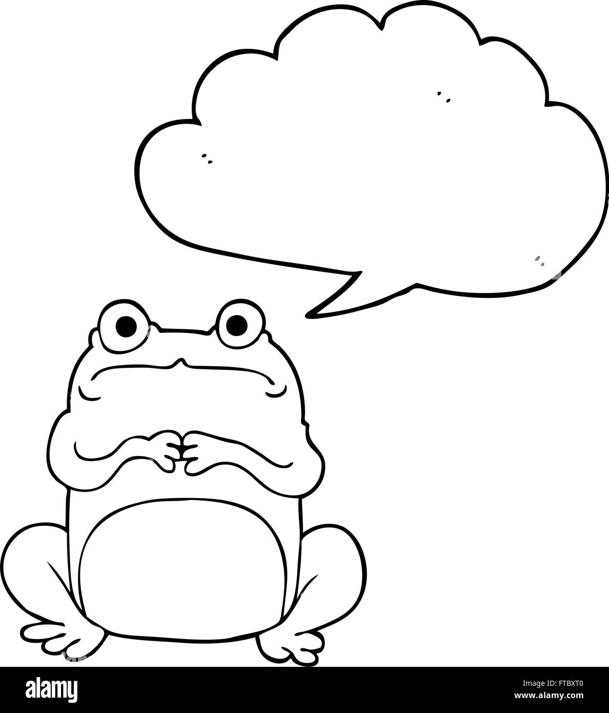 freehand drawn speech bubble cartoon nervous frog Stock Vector