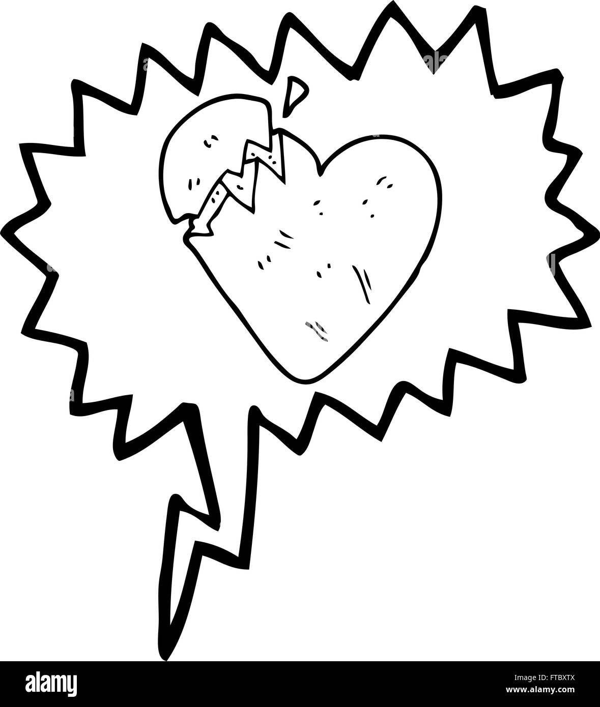 freehand drawn speech bubble cartoon broken heart Stock Vector Image ...