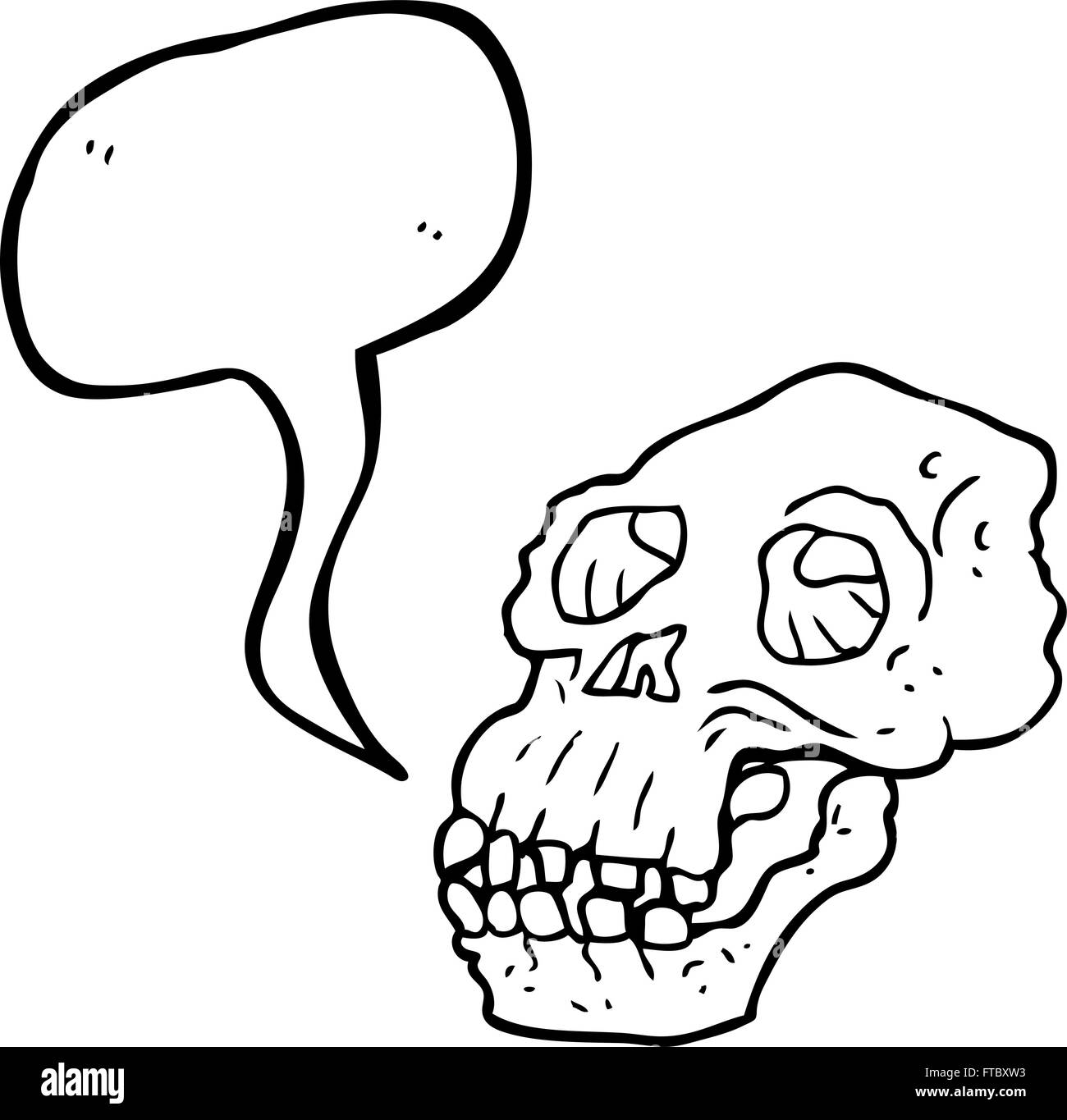 freehand drawn speech bubble cartoon ancient skull Stock Vector