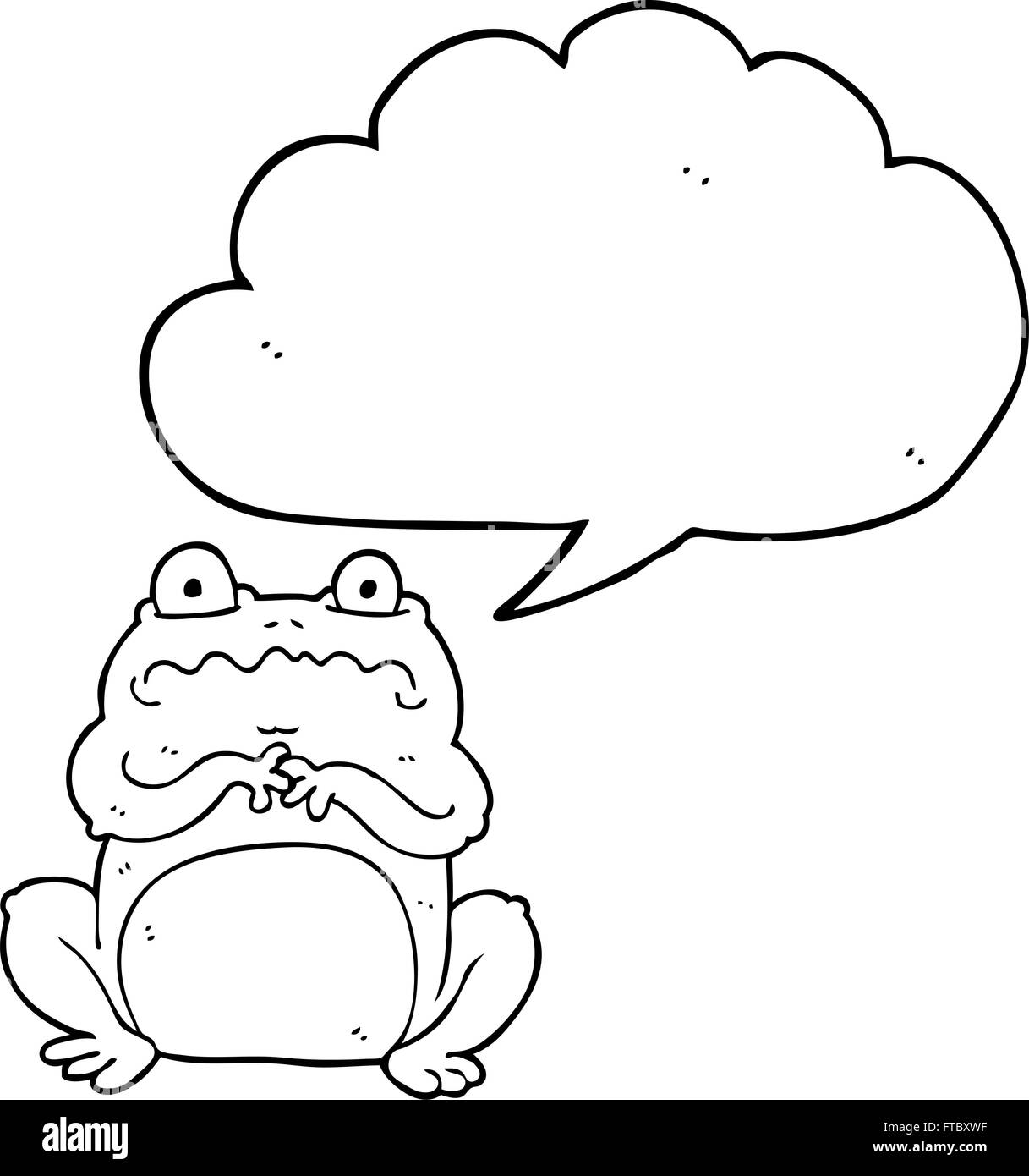 freehand drawn speech bubble cartoon funny frog Stock Vector