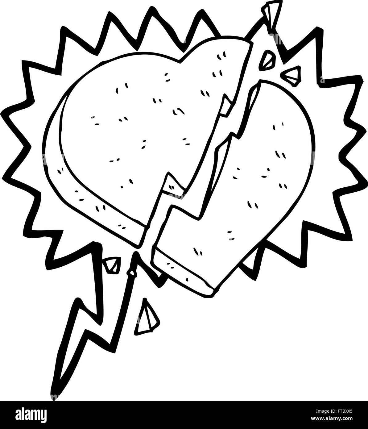 freehand drawn speech bubble cartoon broken heart symbol Stock Vector ...