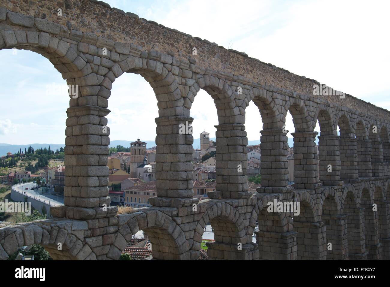 Roman aqueduct in Segovia Stock Photo