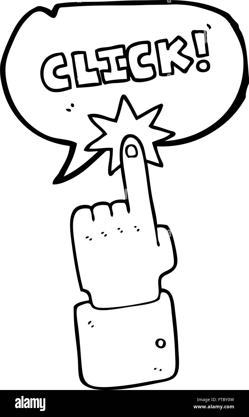 Click freehand drawn bubble cartoon Black and White Stock Photos ...
