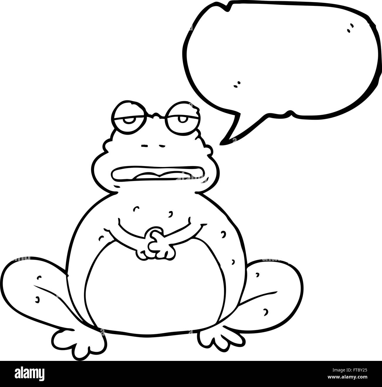 freehand drawn speech bubble cartoon frog Stock Vector