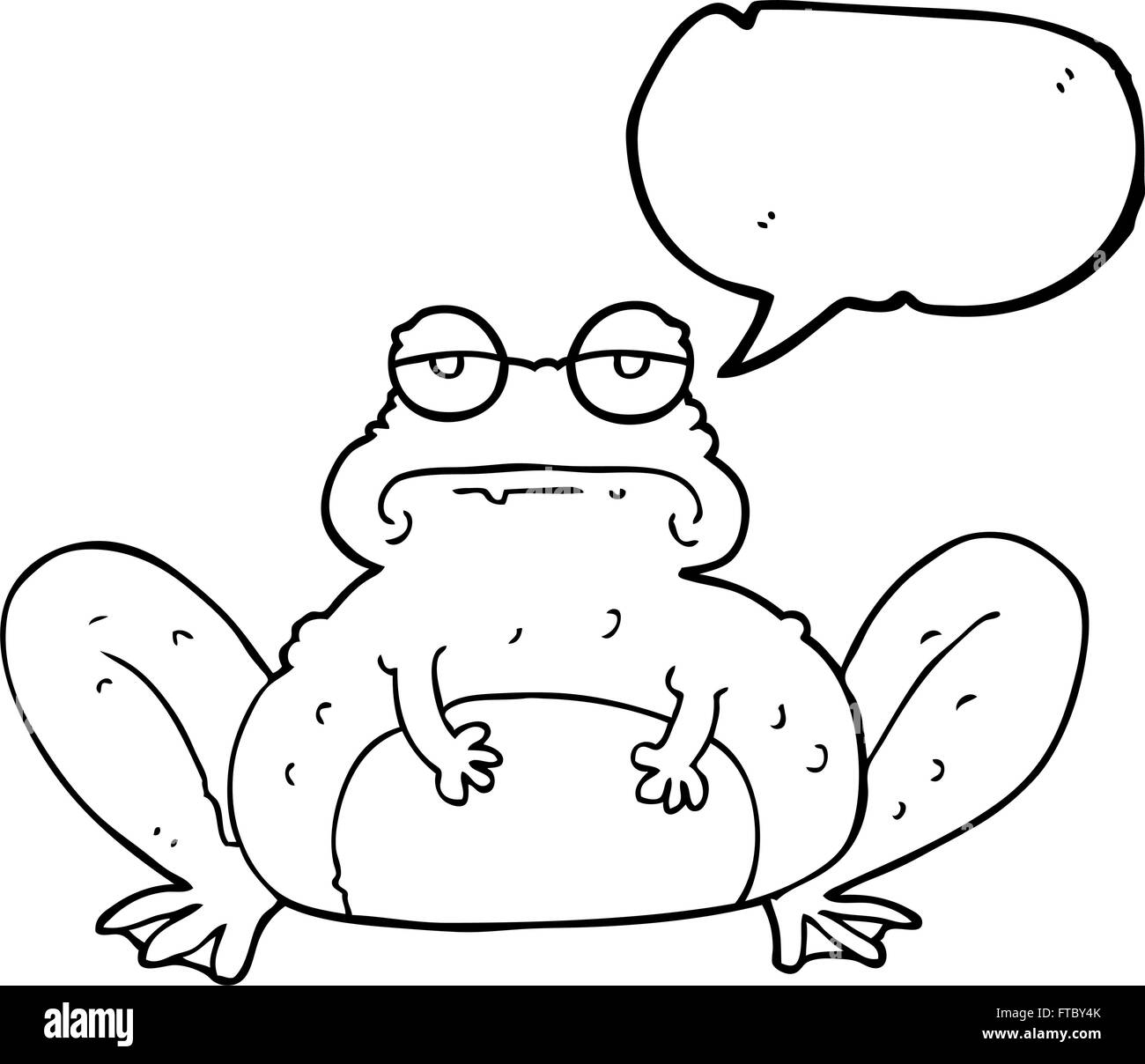 freehand drawn speech bubble cartoon frog Stock Vector