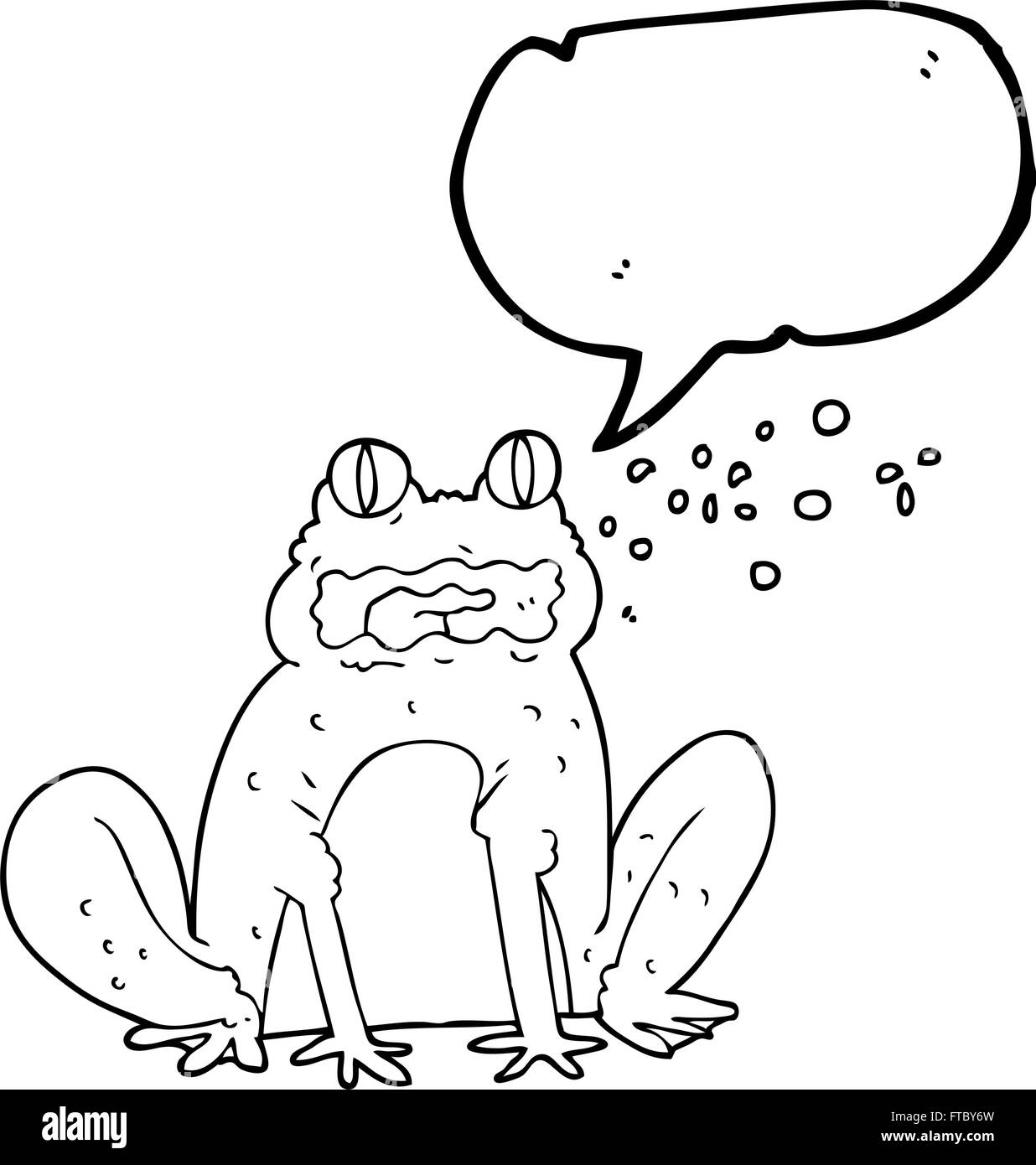 freehand drawn speech bubble cartoon burping frog Stock Vector