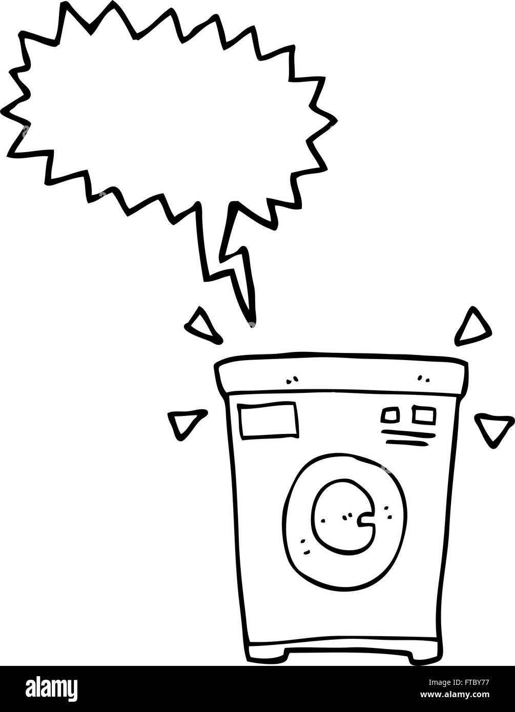 freehand drawn speech bubble cartoon washing machine Stock Vector