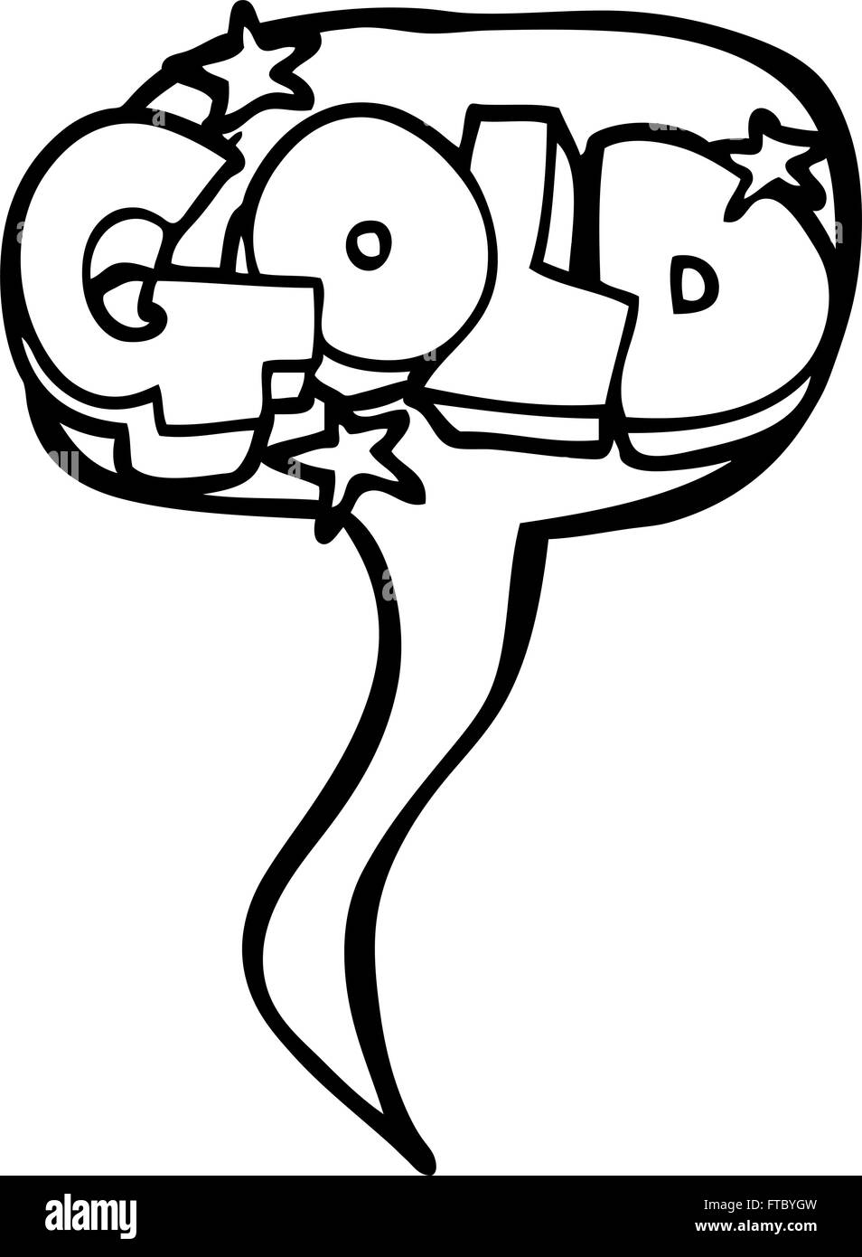 freehand drawn speech bubble cartoon word gold Stock Vector Image & Art