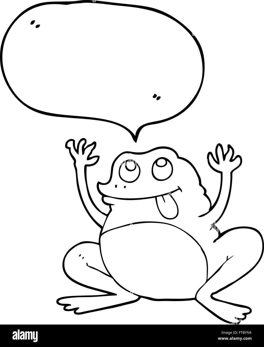 funny freehand drawn speech bubble cartoon frog Stock Vector