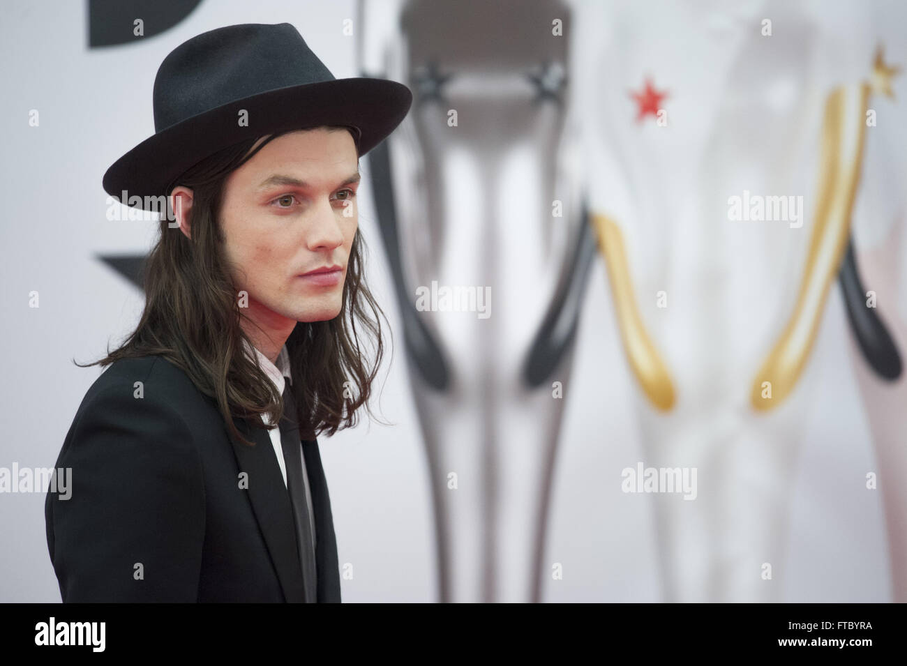 Celebrities attends the Brit Awards 2016 at the O2 Arena in London ...