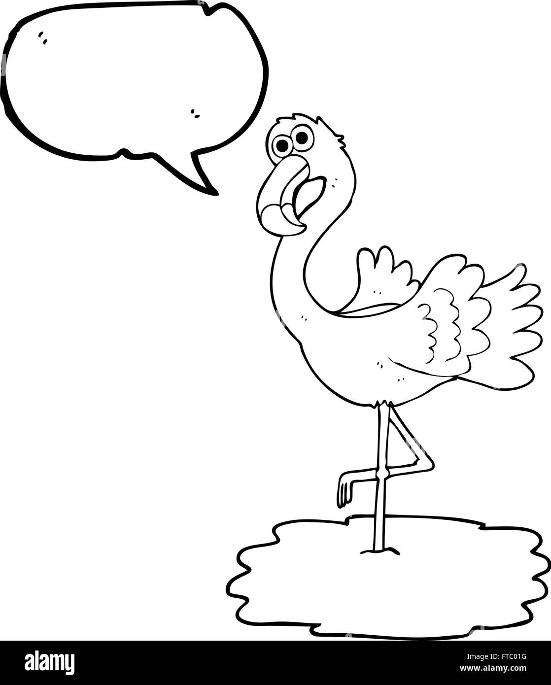 freehand drawn speech bubble cartoon flamingo Stock Vector Image & Art