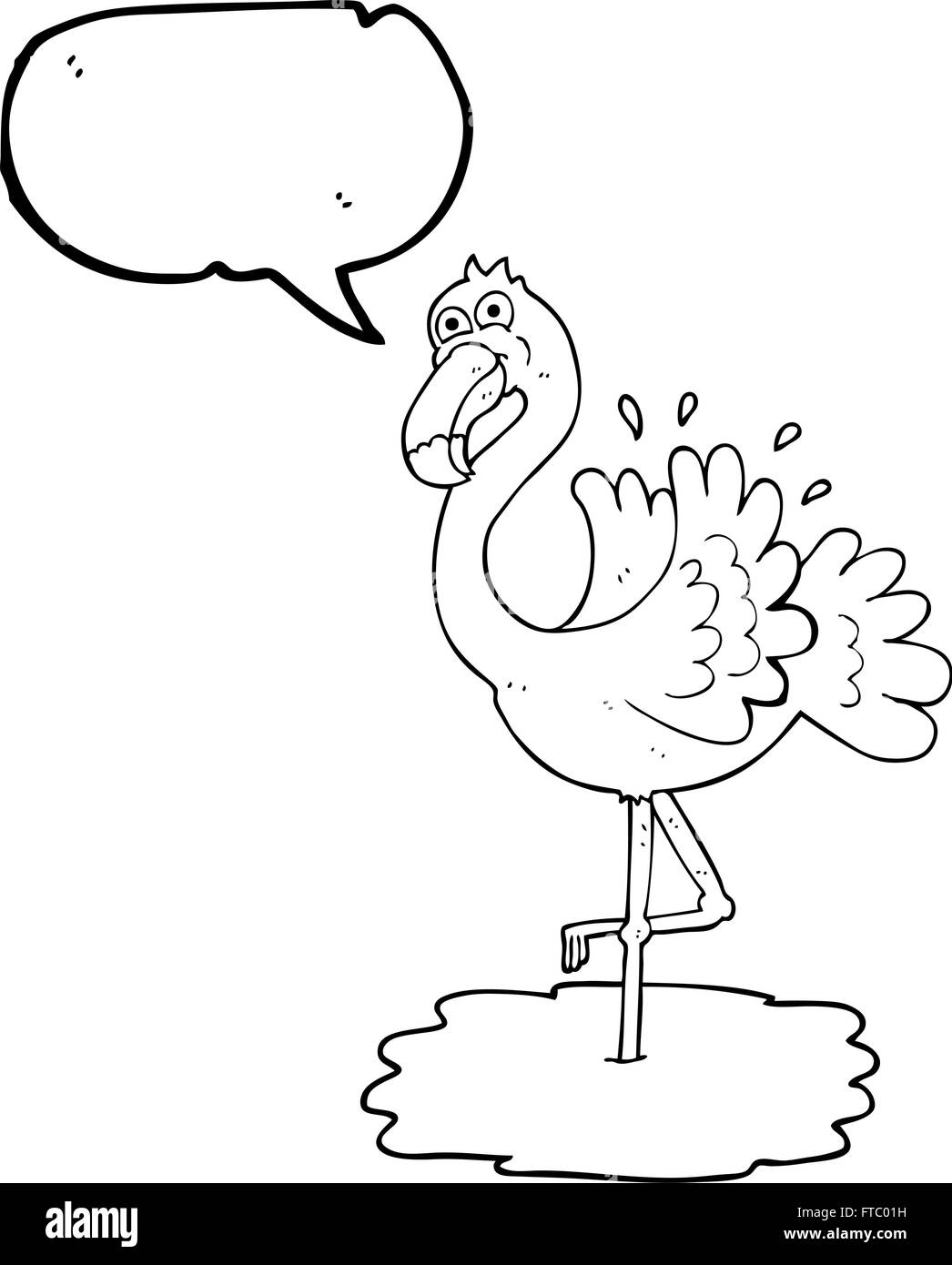 freehand drawn speech bubble cartoon flamingo Stock Vector Image & Art