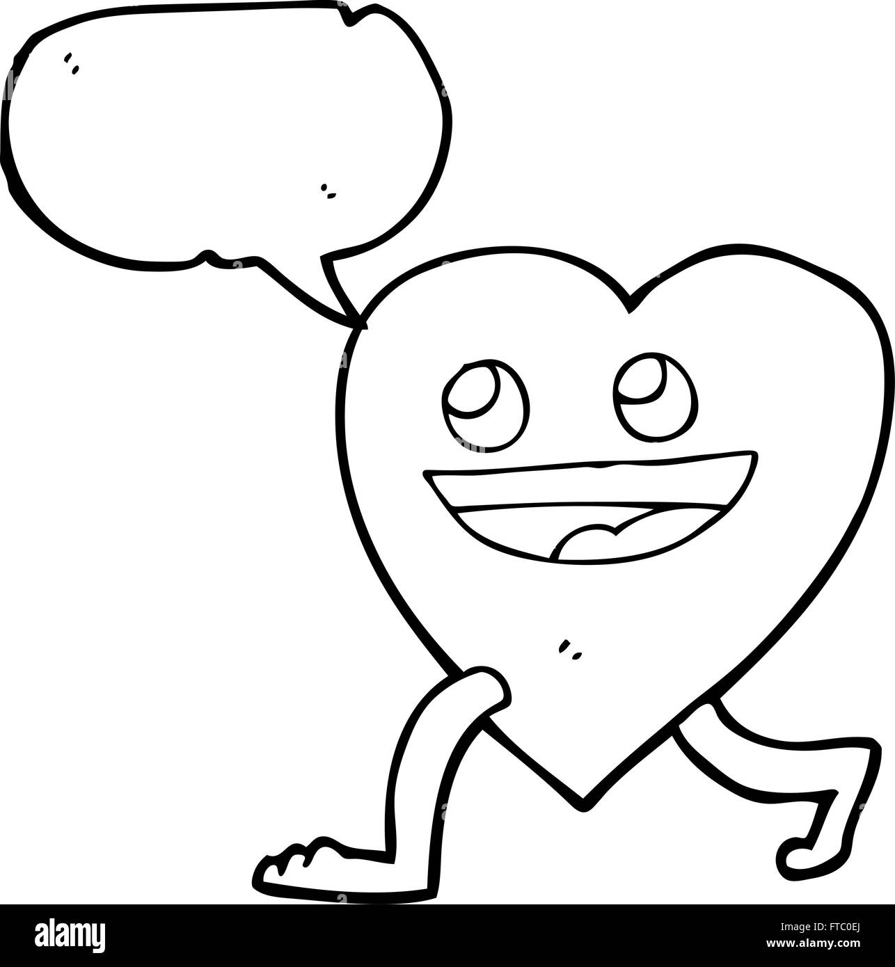 freehand drawn speech bubble cartoon walking heart Stock Vector Image ...