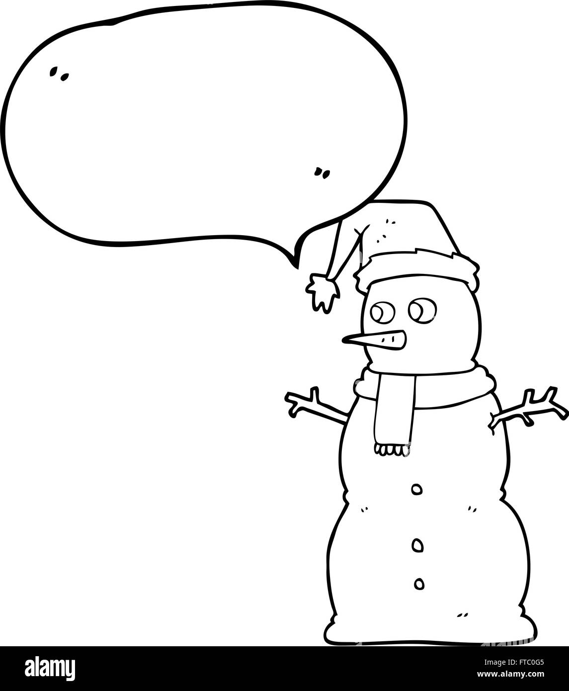 freehand drawn speech bubble cartoon snowman Stock Vector Image & Art ...
