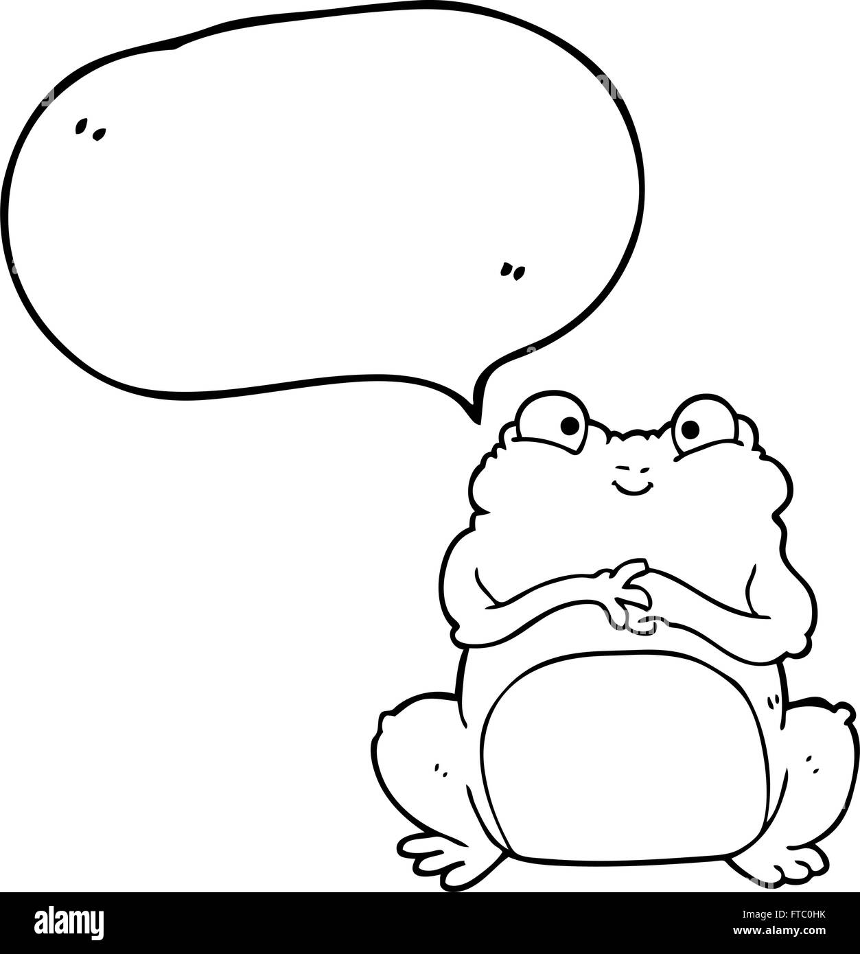 freehand drawn speech bubble cartoon funny frog Stock Vector
