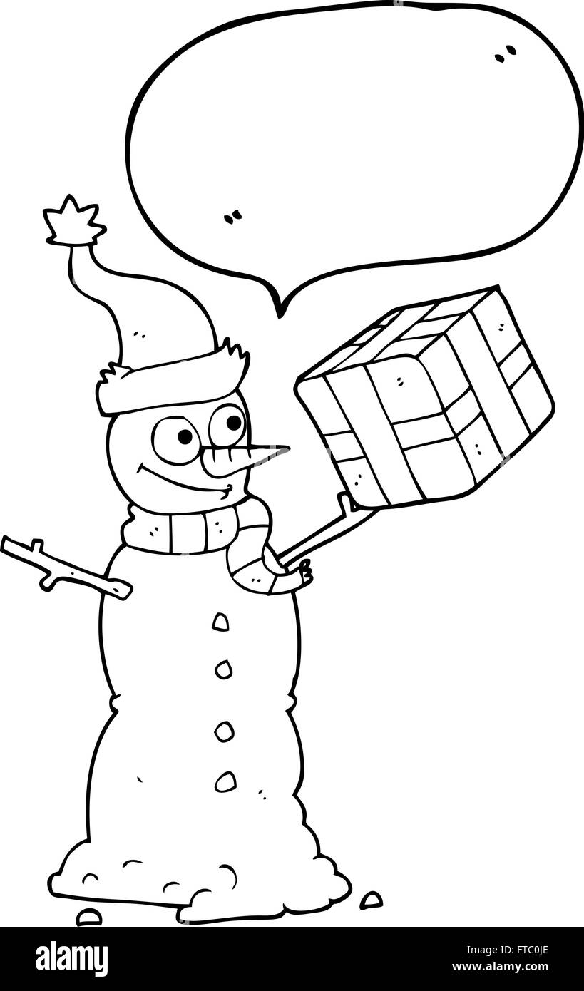 freehand drawn speech bubble cartoon snowman Stock Vector Image & Art ...