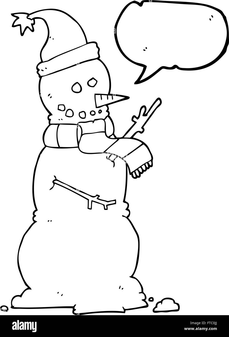 freehand drawn speech bubble cartoon snowman Stock Vector Image & Art ...