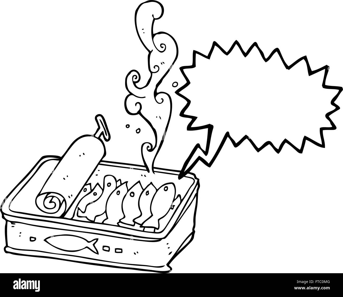 freehand drawn speech bubble cartoon can of sardines Stock Vector Image