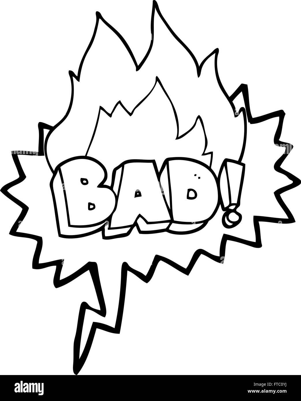 freehand drawn speech bubble cartoon Bad symbol Stock Vector Image
