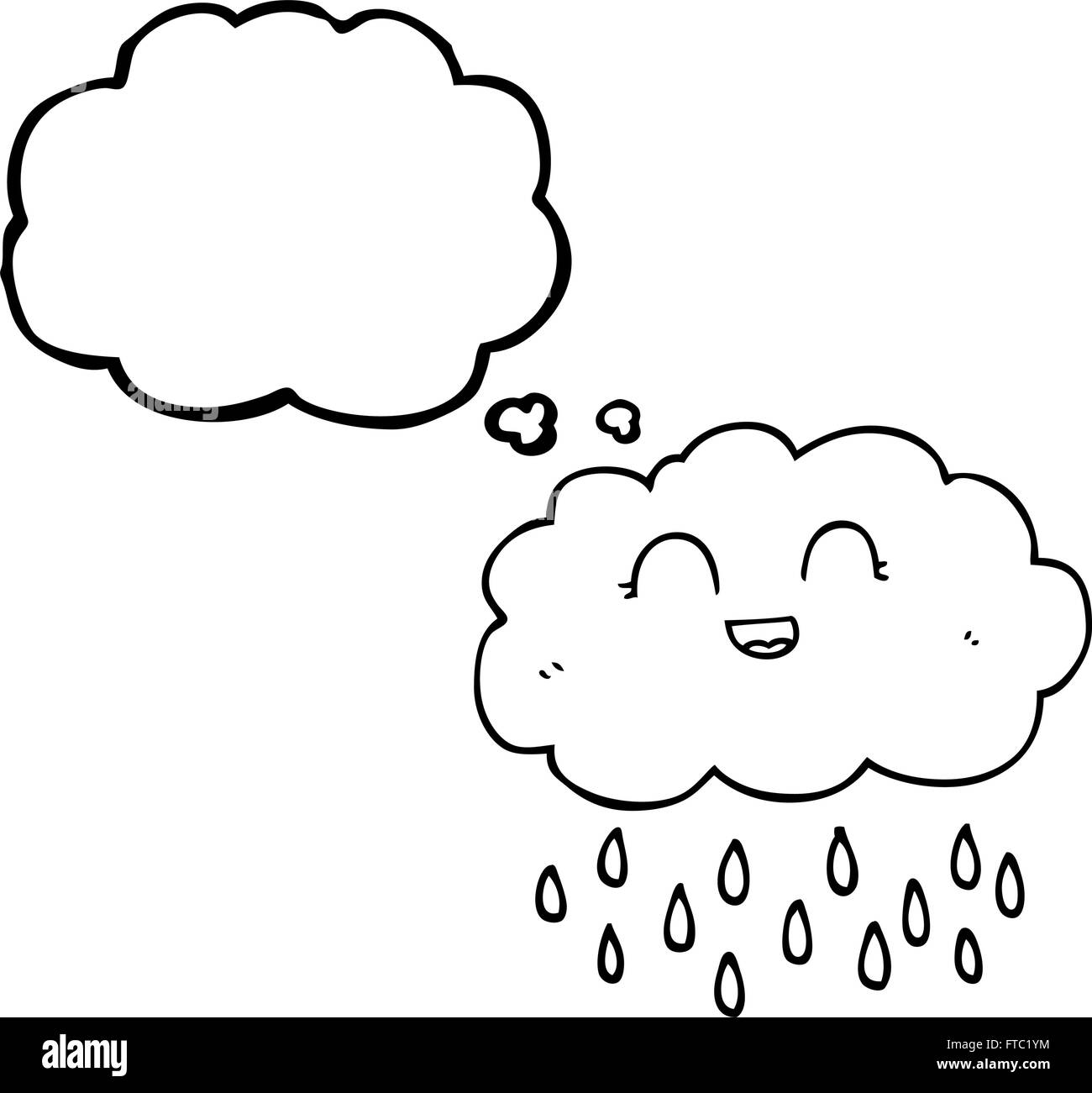 freehand drawn thought bubble cartoon rain cloud Stock Vector Image ...
