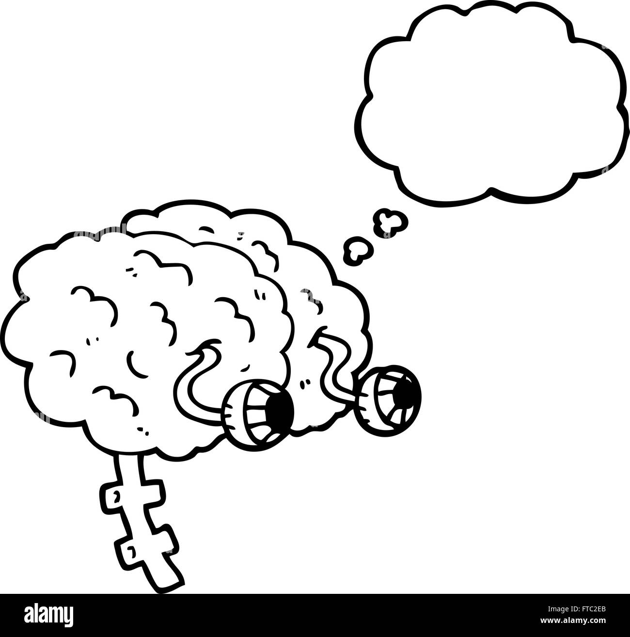 freehand drawn thought bubble cartoon brain Stock Vector Image & Art