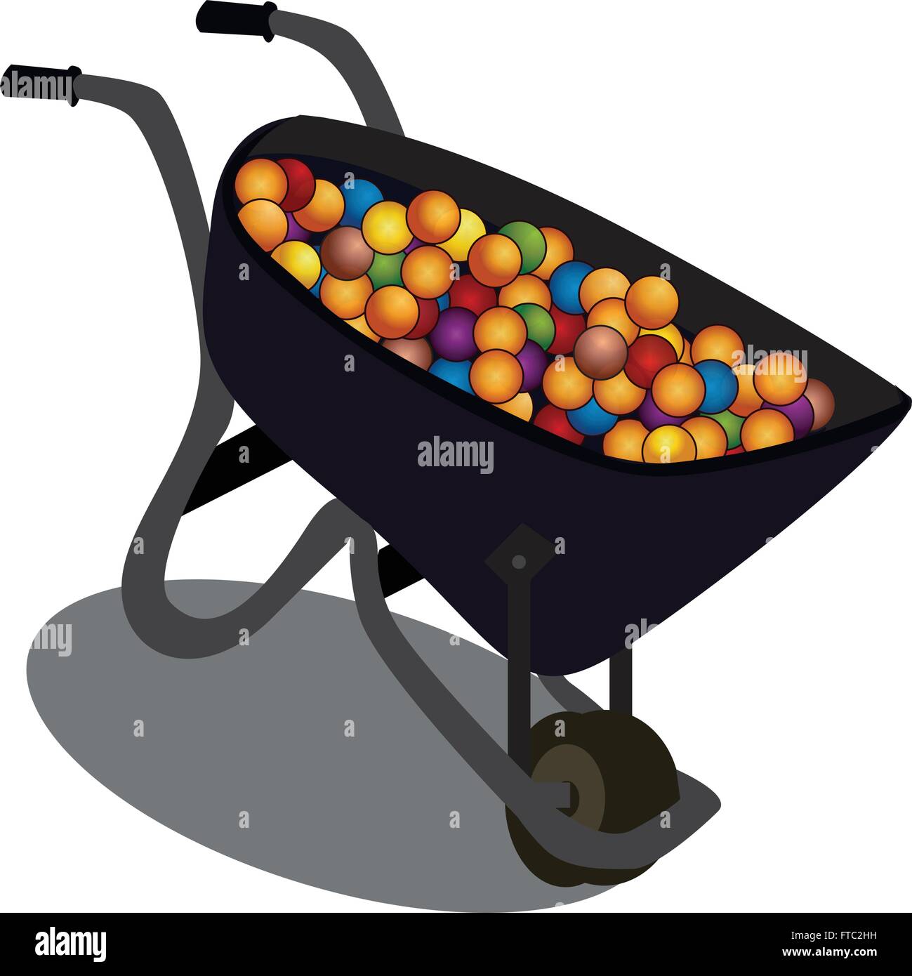 Wheel barrow with assorted balls Stock Vector Image & Art Alamy