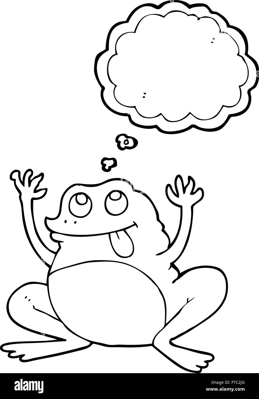 funny freehand drawn thought bubble cartoon frog Stock Vector