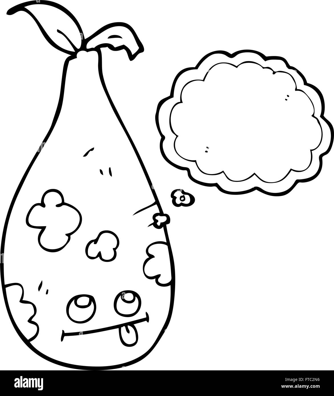 freehand drawn thought bubble cartoon pear Stock Vector Image & Art - Alamy