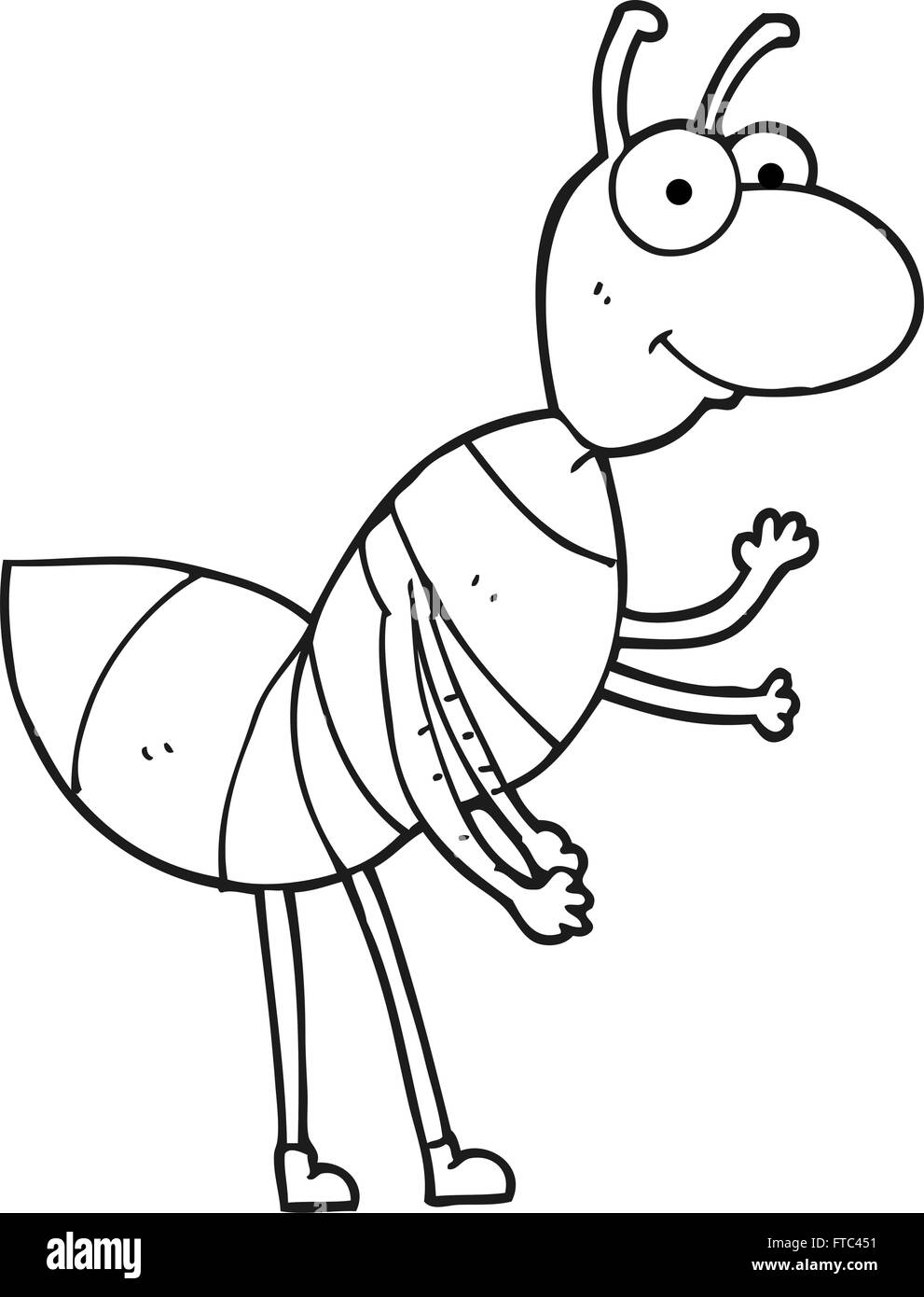 freehand drawn black and white cartoon ant Stock Vector Image & Art - Alamy