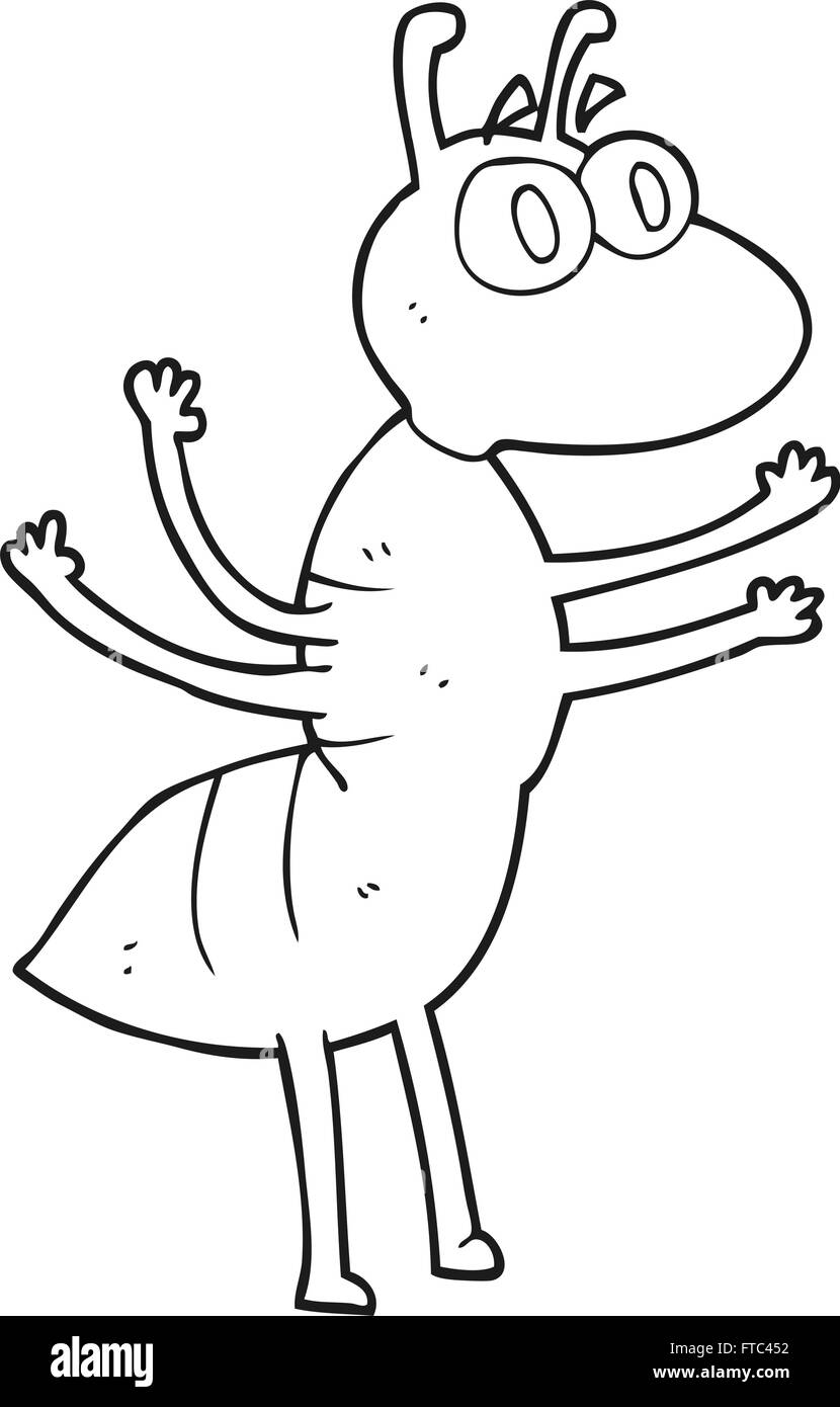 freehand drawn black and white cartoon ant Stock Vector Image & Art - Alamy
