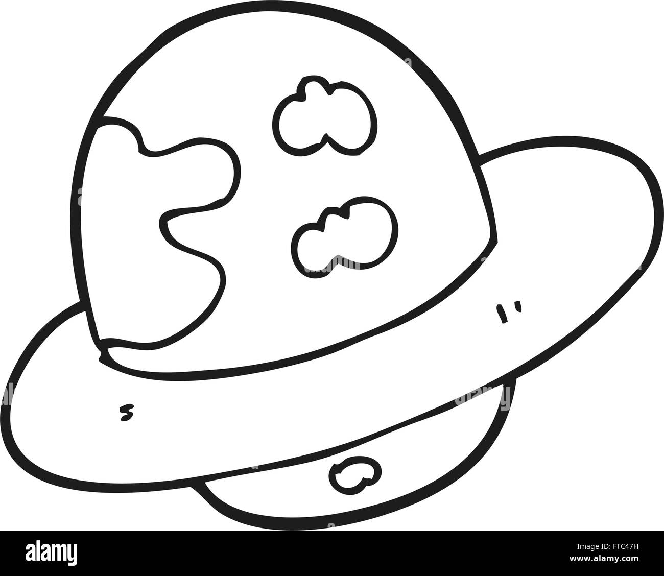 freehand drawn black and white cartoon planet Stock Vector Image & Art ...