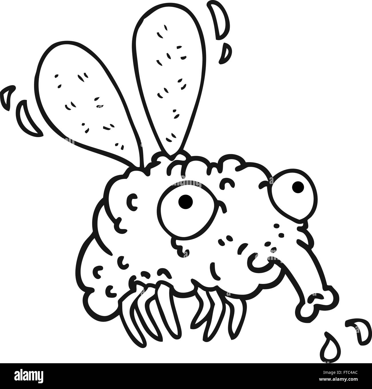 freehand drawn black and white cartoon fly Stock Vector Image & Art - Alamy