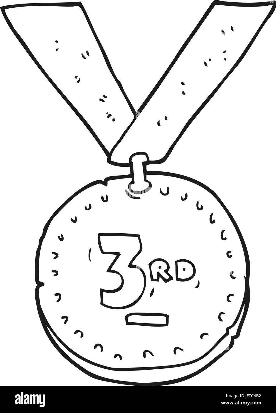 freehand drawn black and white cartoon sports medal Stock Vector