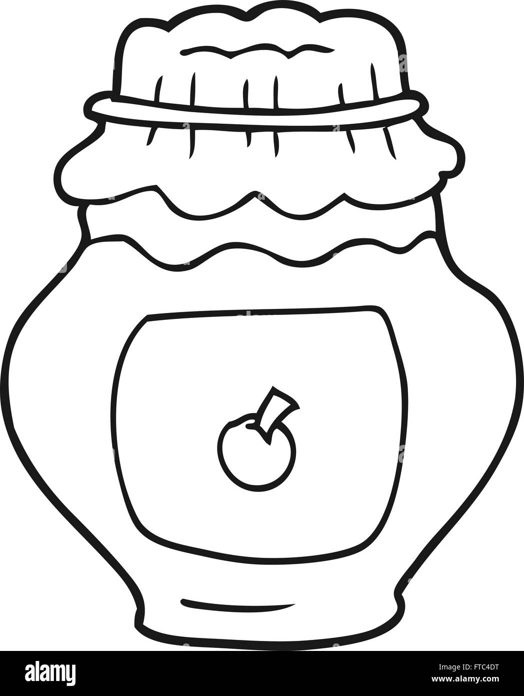 Freehand drawn cartoon jam jar Black and White Stock Photos & Images