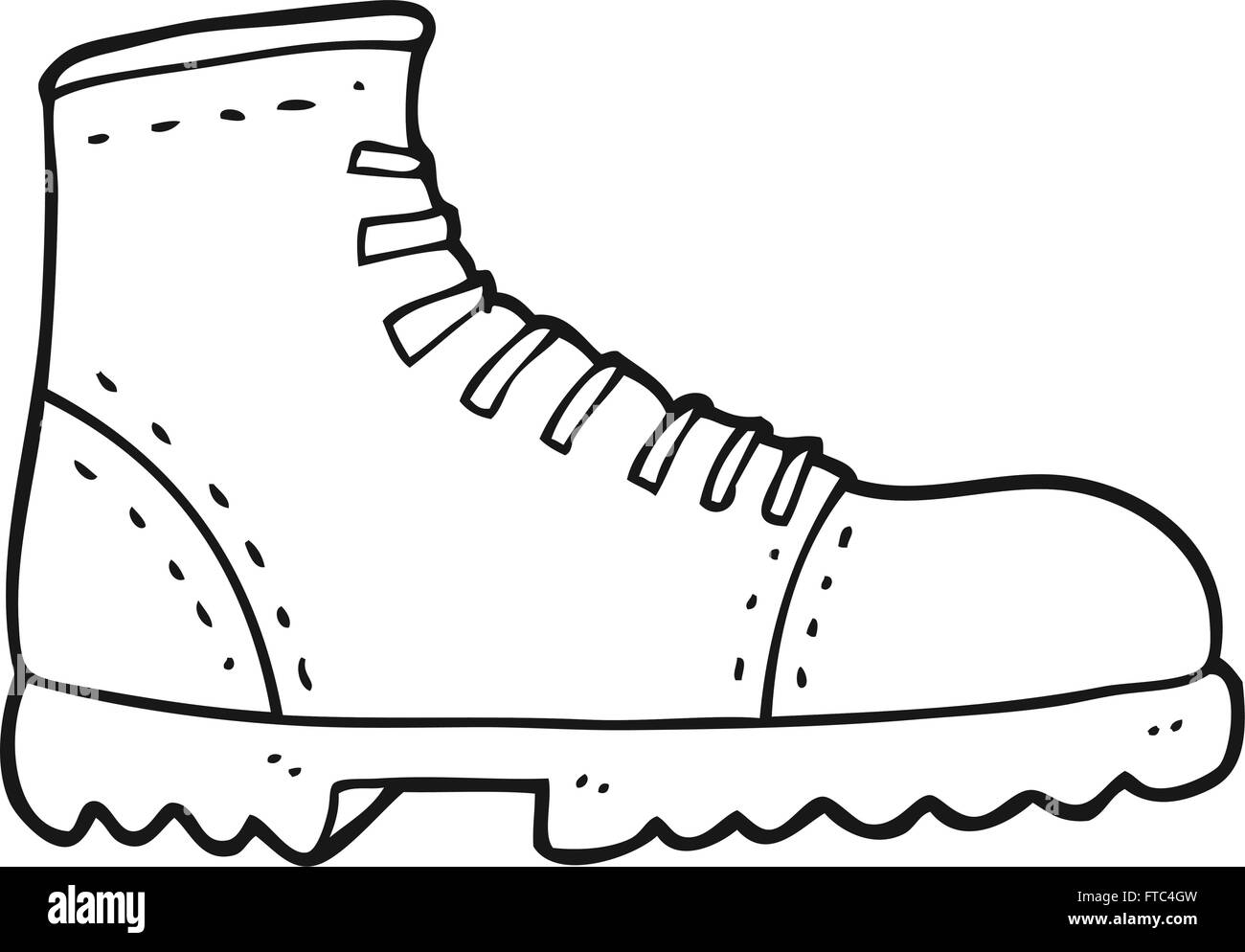 freehand drawn black and white cartoon boot Stock Vector Image & Art