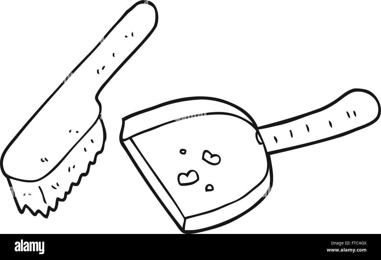 freehand drawn black and white cartoon dust pan and brush Stock Vector