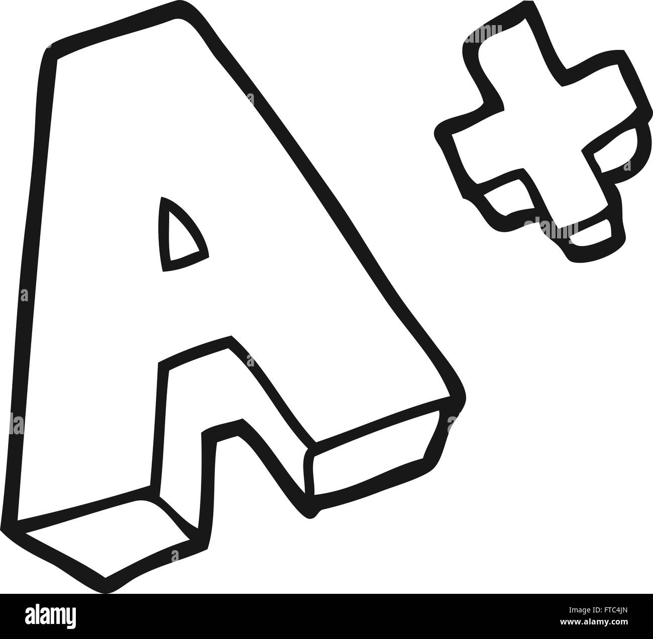 freehand drawn black and white cartoon A grade symbol Stock Vector ...