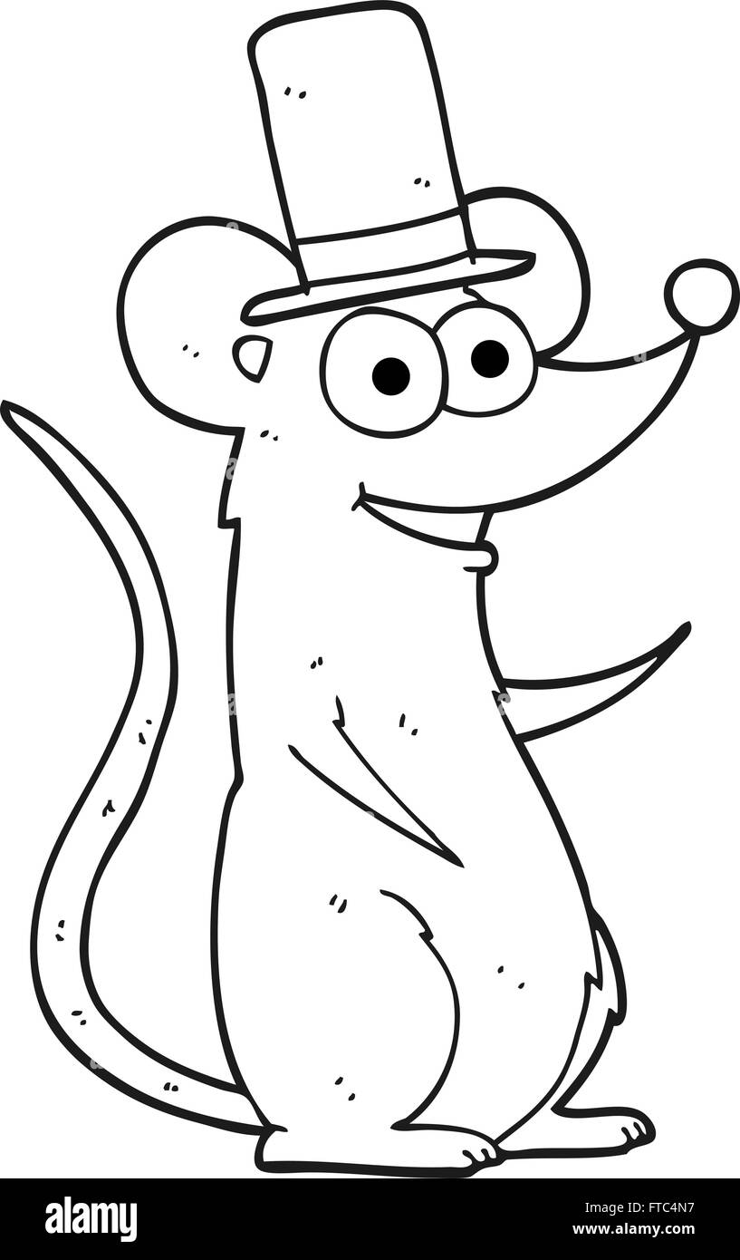 Freehand Drawn Black And White Cartoon Mouse In Top Hat Stock Vector Image Art Alamy