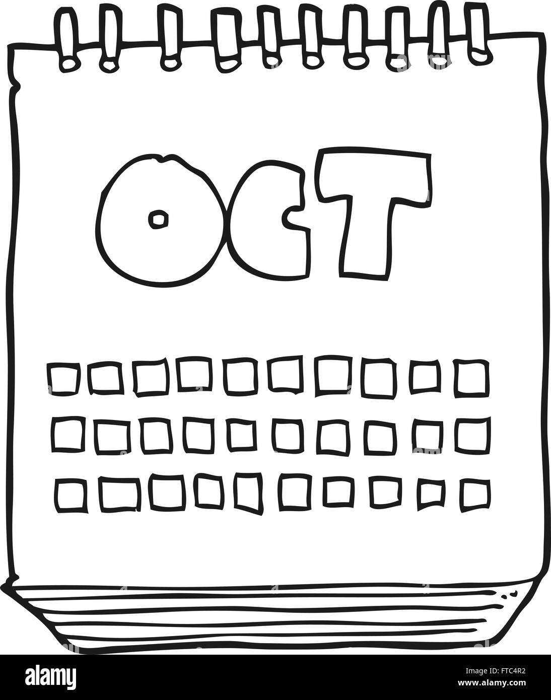 october clipart black and white