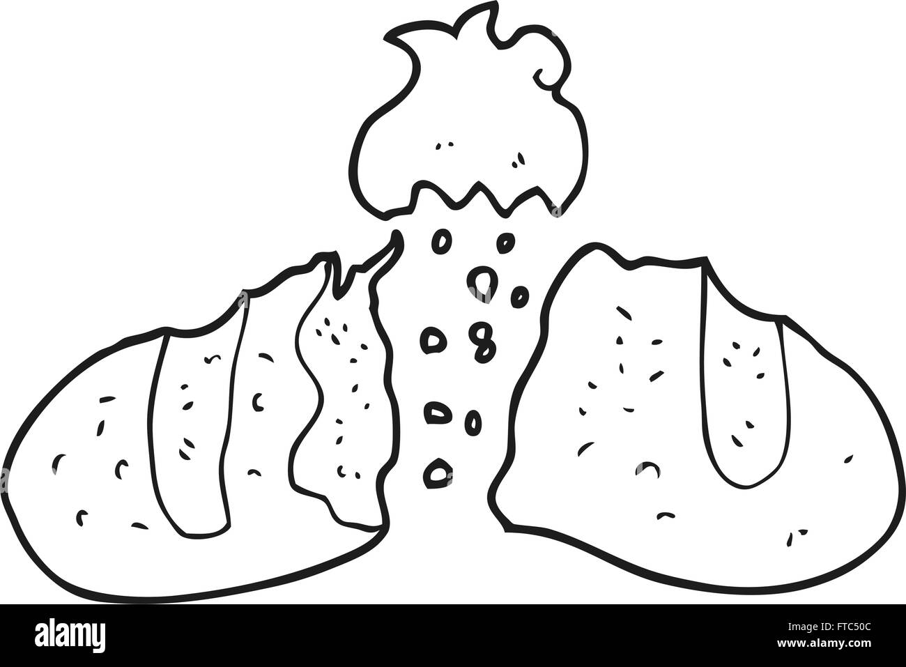 freehand drawn black and white cartoon loaf of bread Stock Vector Image ...