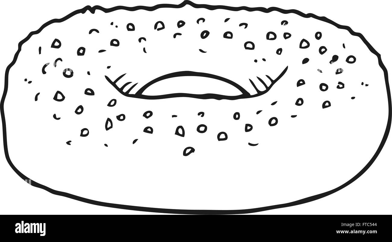 freehand drawn black and white cartoon bagel Stock Vector Image & Art