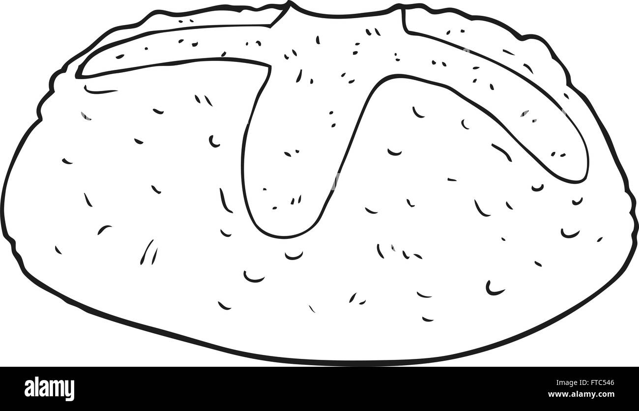 freehand drawn black and white cartoon loaf of bread Stock Vector Image ...