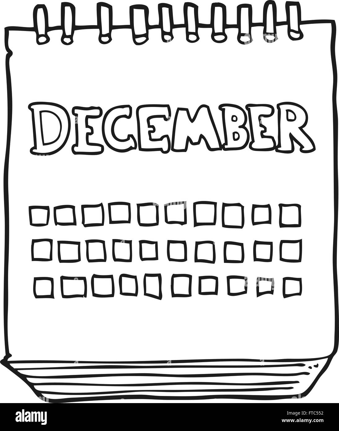 December Calendar Clipart Black And White