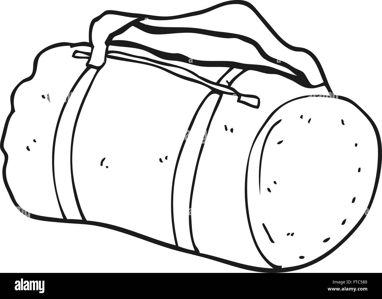 freehand drawn black and white cartoon sports bag Stock Vector Image