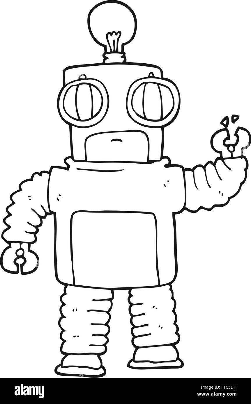 https://c8.alamy.com/comp/FTC5DH/freehand-drawn-black-and-white-cartoon-robot-FTC5DH.jpg
