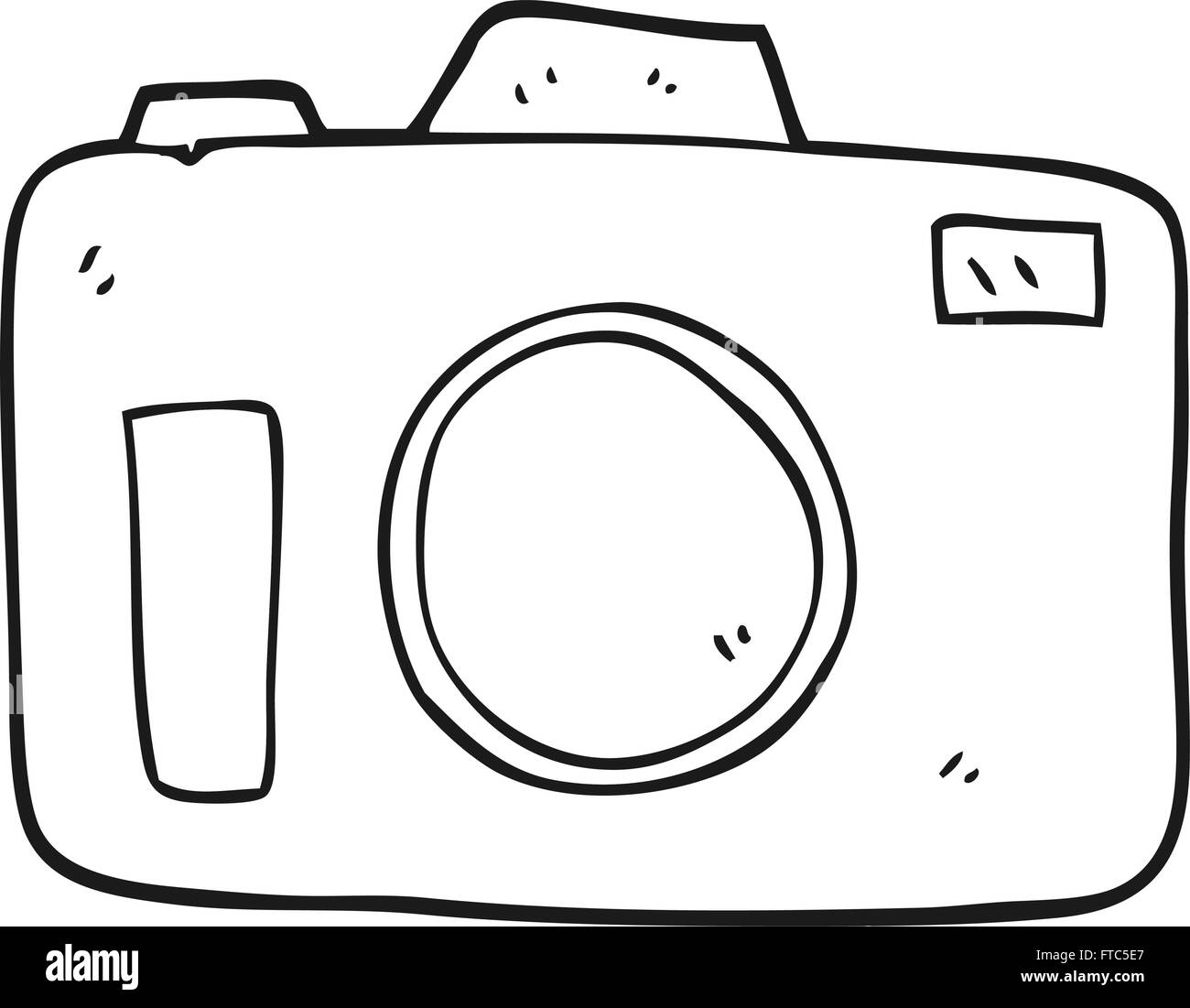 freehand drawn black and white cartoon camera Stock Vector Image & Art