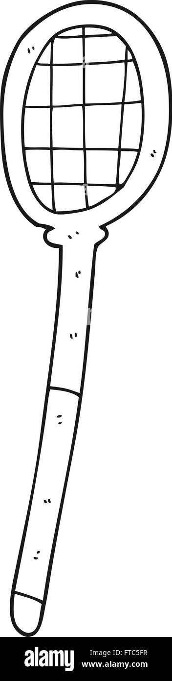 freehand drawn black and white cartoon tennis racket Stock Vector Image ...